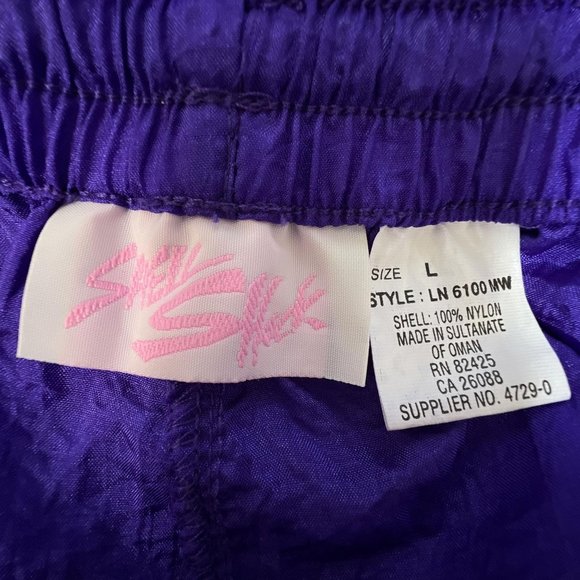 Vintage Shell Shock Nylon Crinkle Shorts High Waist Front Pockets Womens Large L - Picture 6 of 6